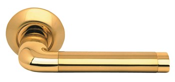 Ручка дверная на круглой розетке  Archie S010 47II матовое золото - фото 692423