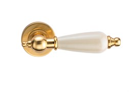 Ручка дверная Archie Genesis REDONDO S. GOLD матовое золото/керамика/слоновая кость