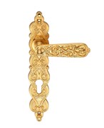 Ручка дверная на планке Archie Genesis ARABESCO S. GOLD (CL) матовое золото под ключ. цилиндр