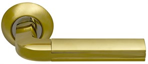 Ручка дверная на круглой розетке  Archie  SILLUR 96 S.GOLD/P.GOLD золото матовое/золото