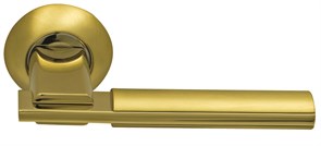 Ручка дверная на круглой розетке  Archie  SILLUR 94A S.GOLD/P.GOLD золото матовое/золото