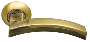 Ручка дверная на круглой розетке  Archie  SILLUR 132 S.GOLD/BR золото матовое/антич. бронза