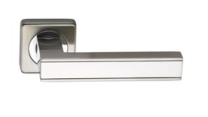 Ручка дверная на квадратной розетке  Archie  SILLUR C159 S.CHROME/P.CHROME хром матовый/хром