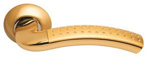 Ручка дверная на круглой розетке  Archie S010 59IIP матовое золото (перфорация)