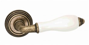 Ручка дверная на круглой розетке  Adden Bau PORCELLANA V214 AGED BRONZE Состаренная бронза