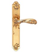 Ручка дверная на планке Archie Genesis FLOR S. GOLD (PS) матовое золото проходная