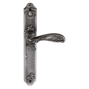 Ручка дверная на планке Archie Genesis FLOR BL. SILVER (PS) черненое серебро проходная