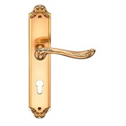 Ручка дверная на планке Archie Genesis ACANTO S. GOLD (CL) матовое золото под ключ. цилиндр