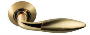 Ручка дверная на круглой розетке  Archie S010 95II матовое золото