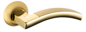 Ручка дверная на круглой розетке  Bussare SOLIDO A-37-10 GOLD/S.GOLD Золото/золото матовое