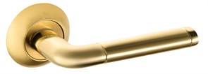 Ручка дверная на круглой розетке  Bussare LINDO A-34-10 GOLD/S.GOLD Золото/золото матовое