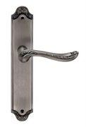 Ручка дверная на планке Archie Genesis ACANTO BL. SILVER (PS) черненое серебро проходная
