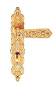 Ручка дверная на планке Archie Genesis ARABESCO S. GOLD (OL) матовое золото с фиксатором