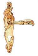 Ручка дверная на планке Archie Genesis RIZO S. GOLD (CL) матовое золото под ключ. цилиндр